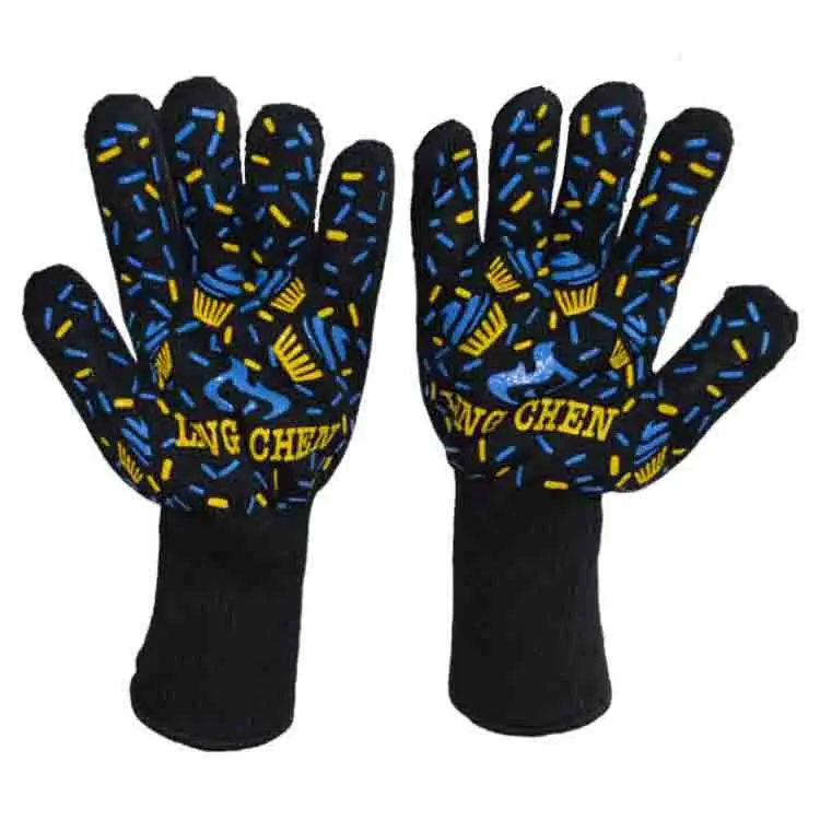 High Temperature Insulation Oven Boiler Baking Fireproof Flame Retardant Silicone Heat Resistant Grill BBQ Gloves