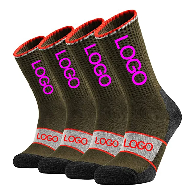 
YY-277 High Quality Oem Logo Customize Grey Thick Winter Custom Design Merino Wool Sock Custom Wool Socks With Logo 