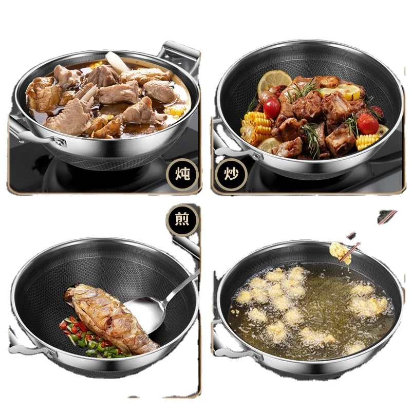 3-ply Steel Top Quality Fry Pan Non Stick Stainless Steel Induction Frying Pan
