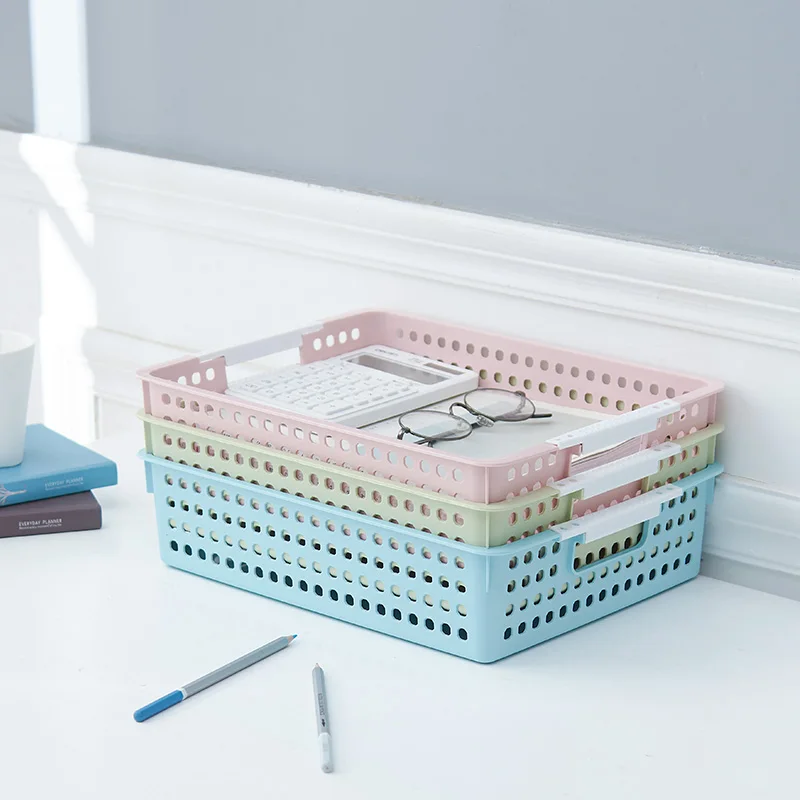 Hot selling new product home organizer basket plastic household storage box with handle