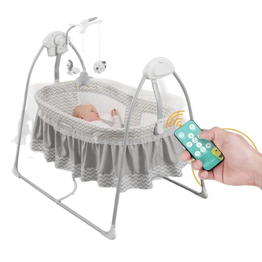Wholesale  nweborn multifunction  baby sleeping comfortablebassinet music Baby Cot swing Bed crib electric baby cradle