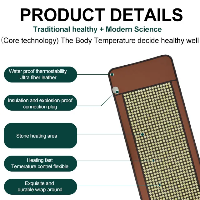Jade far infrared heating magnetic therapy mattress gold jade massage health care mat single bed use
