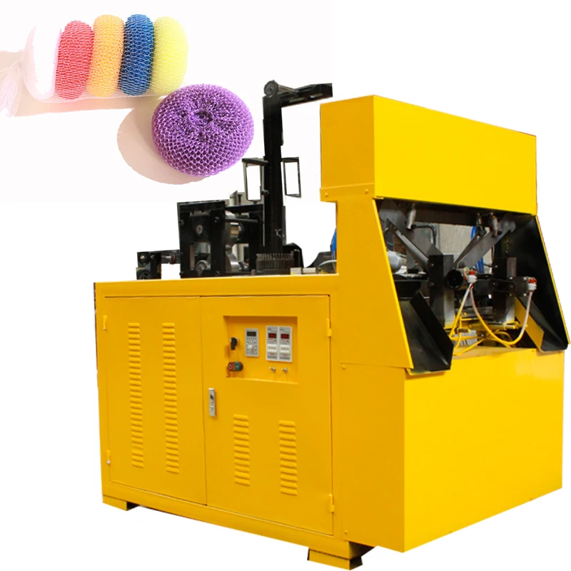 Double knitting mesh scourer machine Screen Knitting Machine kitchen cleaner making machine