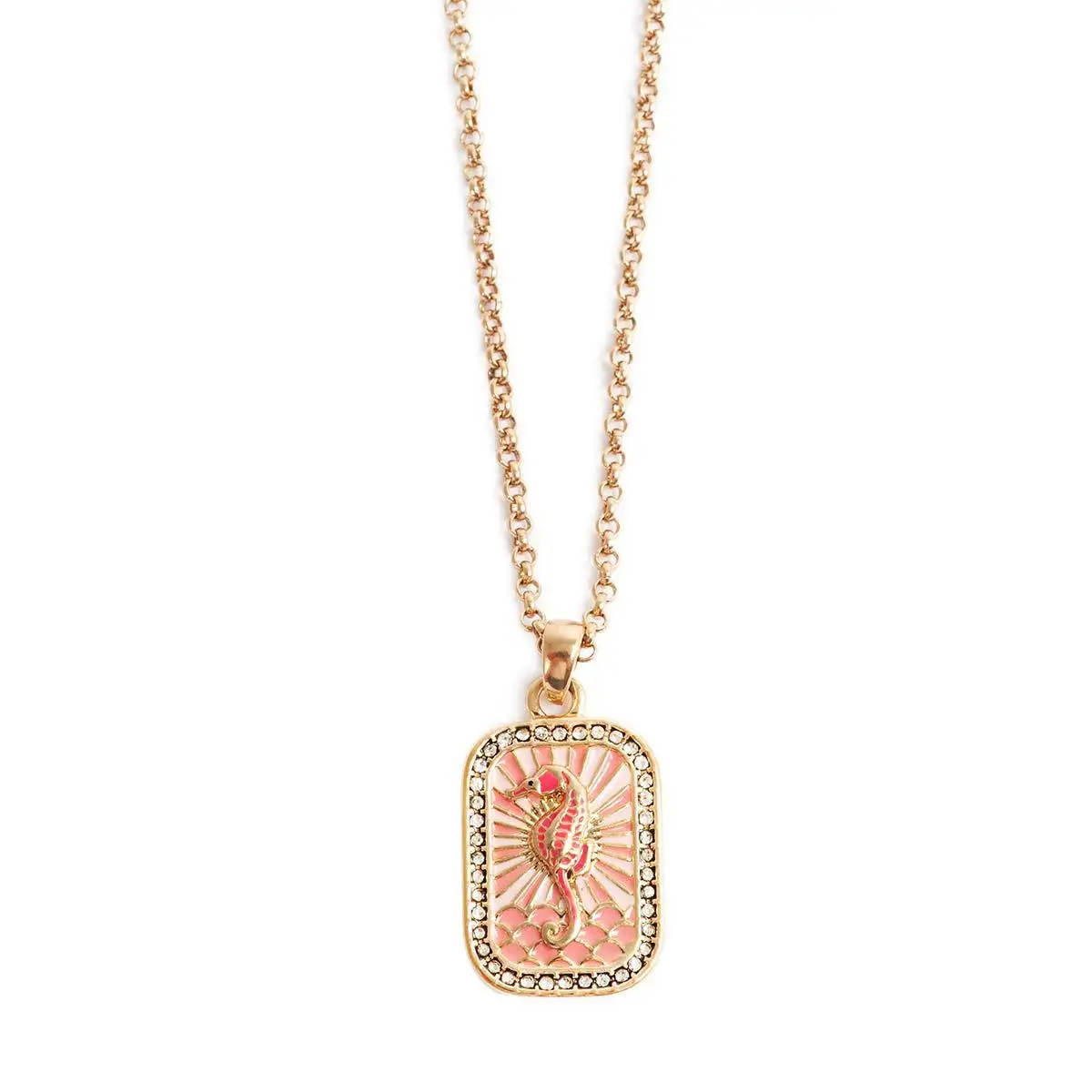 Colorful Tarot Necklace Square Zircon Pendant Necklace for Women Casual Jewelry Gift