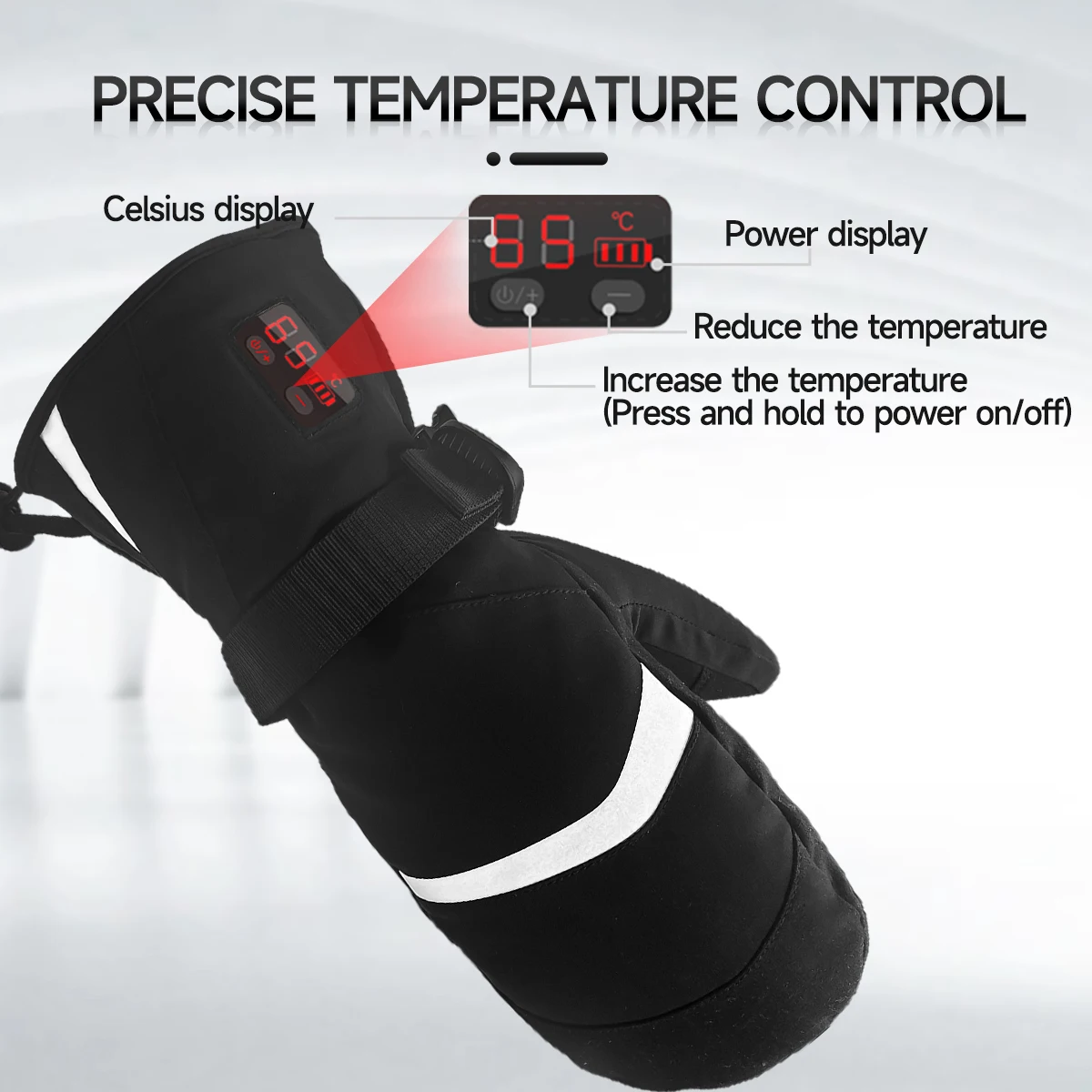 Unisex Smart Electrical Heated Winter  Rechargeable Battery Gloves Heating Fishing Ski Snow Mittens Heated Gloves