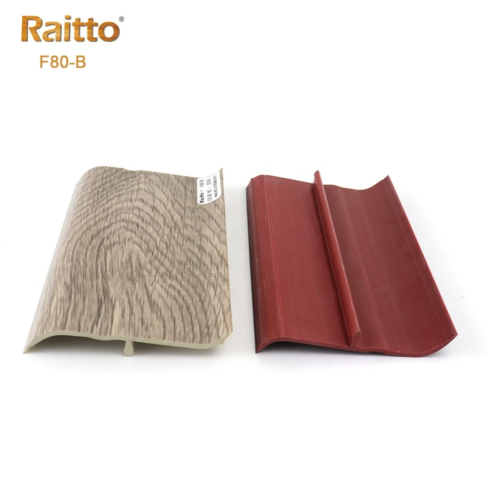 F80-B, RAITTO New Products Plastic Flooring Profile Tile Foam Skirting Board Color PVC Foam Baseboard