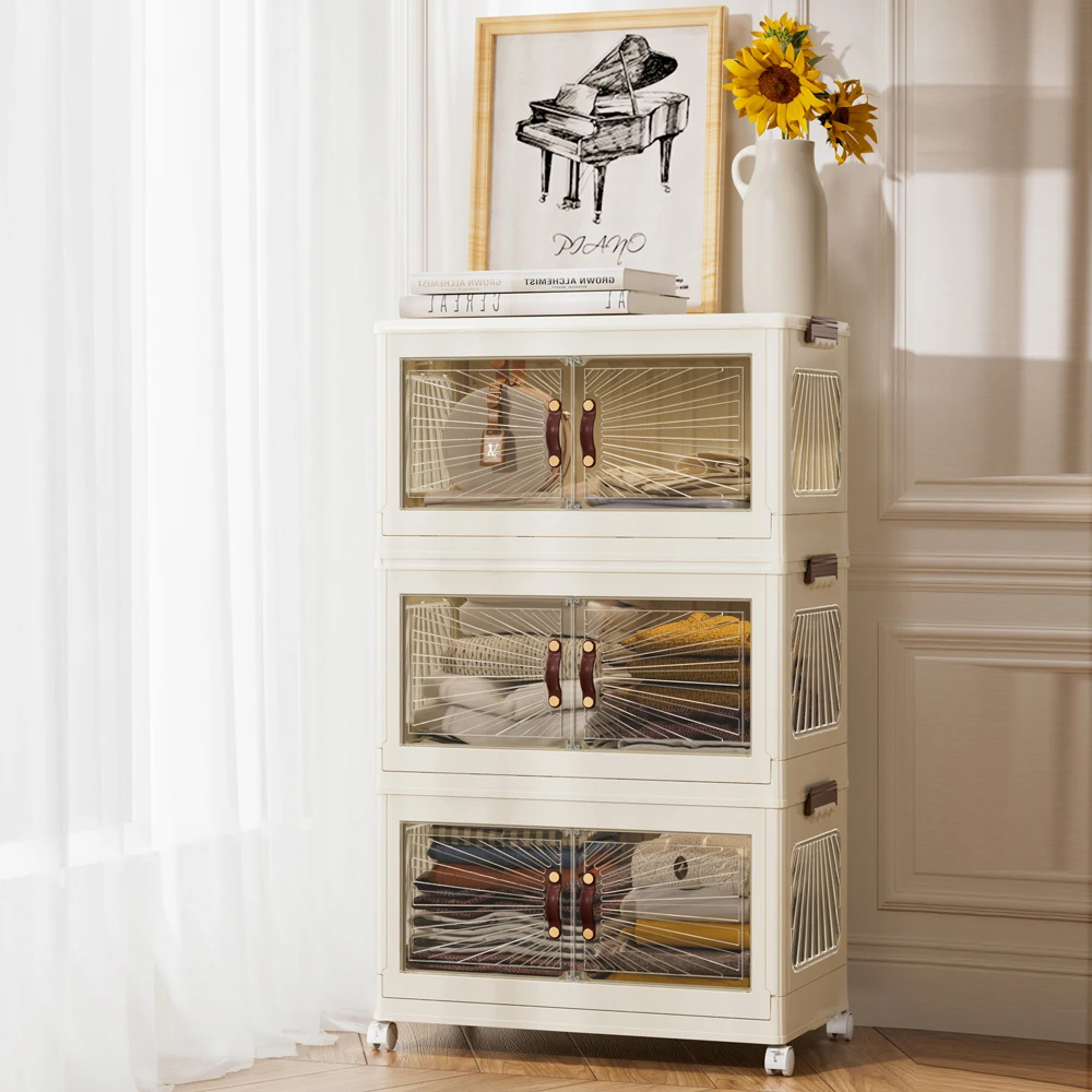 Plastic Closet Organizers Stackable Toy Storage Bins Collapsible Storage Bins With Door