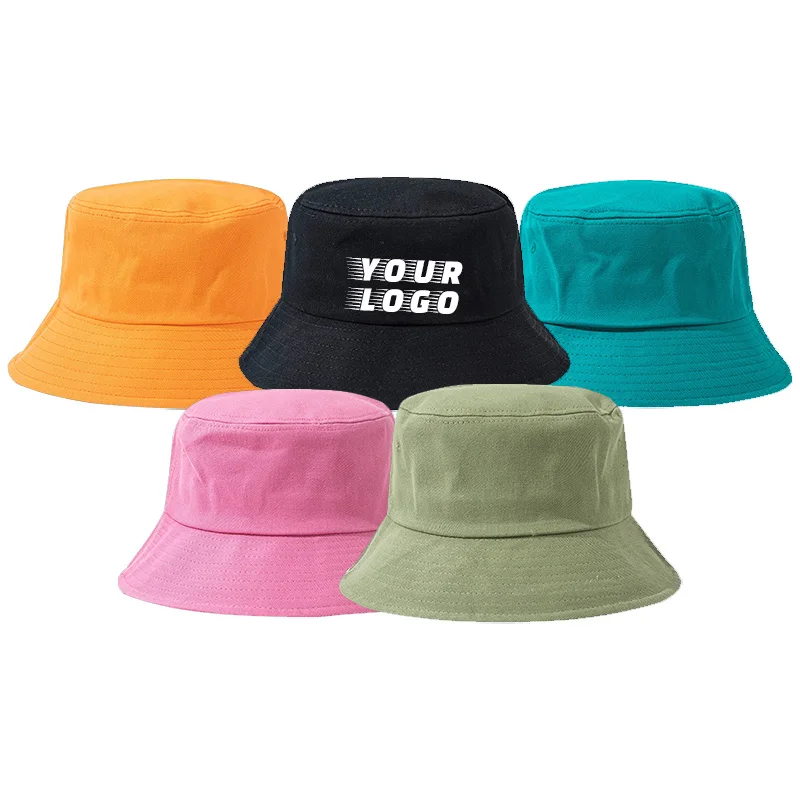 Ins Simple Top Quality Fisherman Hat For Women Men Reversible Plain Cotton Portable Sunscreen Sun Hat Bucket Hats