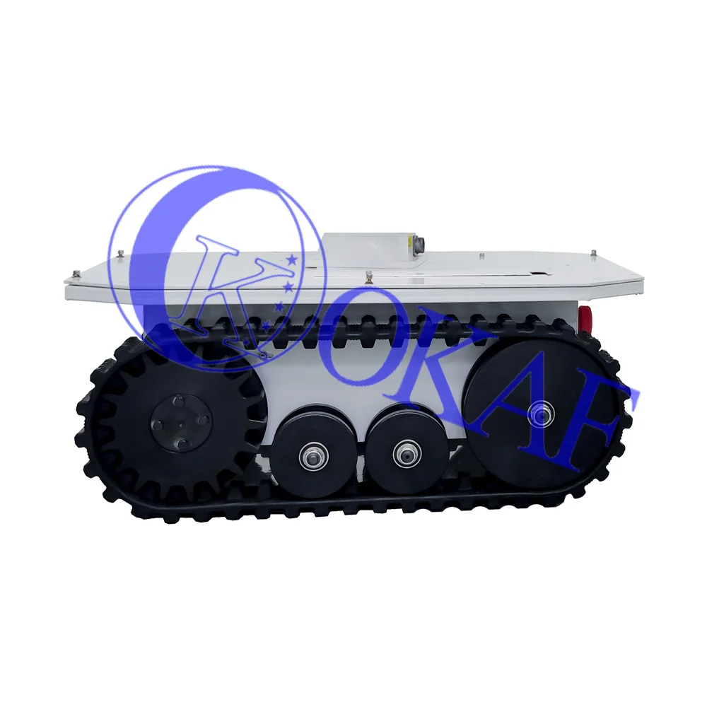 Multifunctional RC rubber track robot crawler platform undercarriage smart robot tank chassis for firefighting