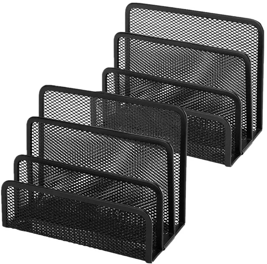 
Desk Mail Sorter Organizer Small File Letter Holder Metal Mesh Desktop Storage for Home or Office Desk 