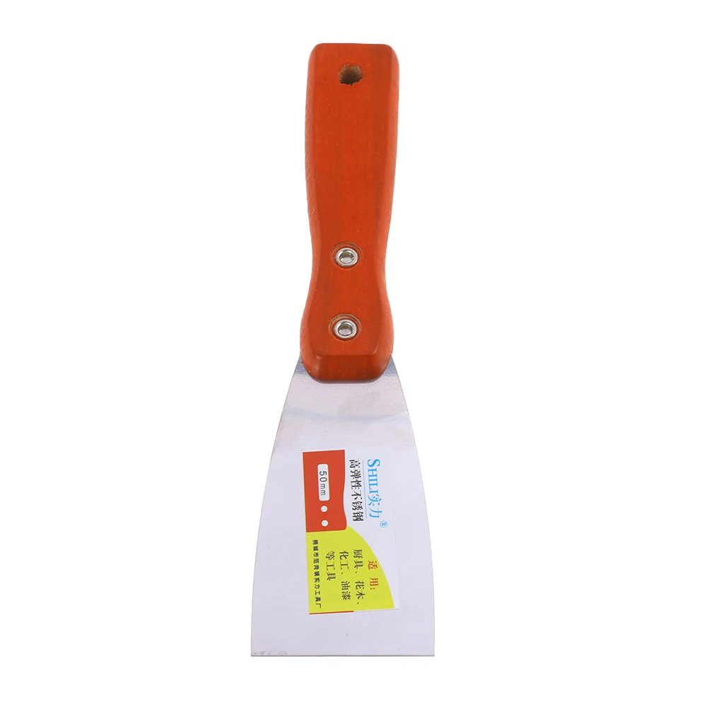Quality hot sale long wood handle professional drywall paint scraper stainless steel putty knife