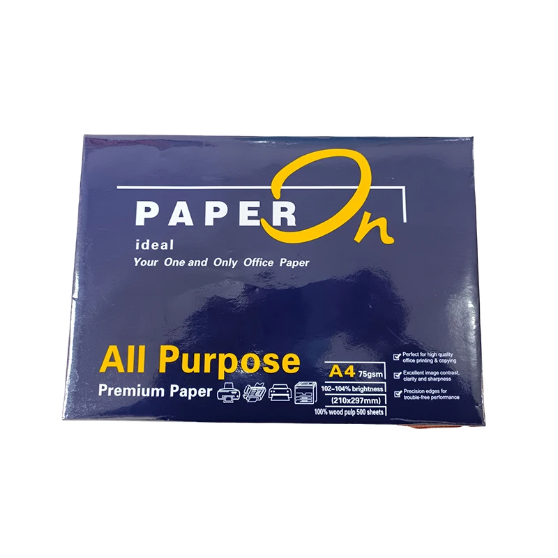 Manufacturers 70gsm 75gsm 80gsm Hard  A4 Copy Bond print Paper Draft Double White Printer Office Copy Paper