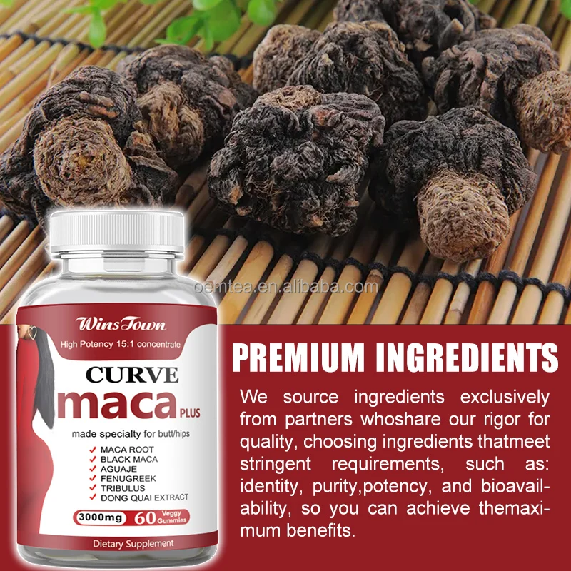 Best selling maca pills Capsules Hips Butt Gummies from Factory Private Label
