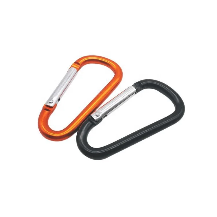 Cute Aluminum Size 5 Carabiner Clip  D Shape Buckle Spring Snap Key Chain Clip Hook Multipurpose for Camping Hiking Fishing