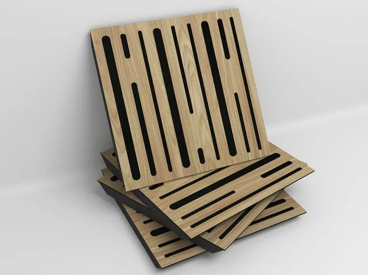 3d model design Custom Thick Wooden Decorative Anti Music Studio Art Modern Wave Wood Acoustic Diffuser
