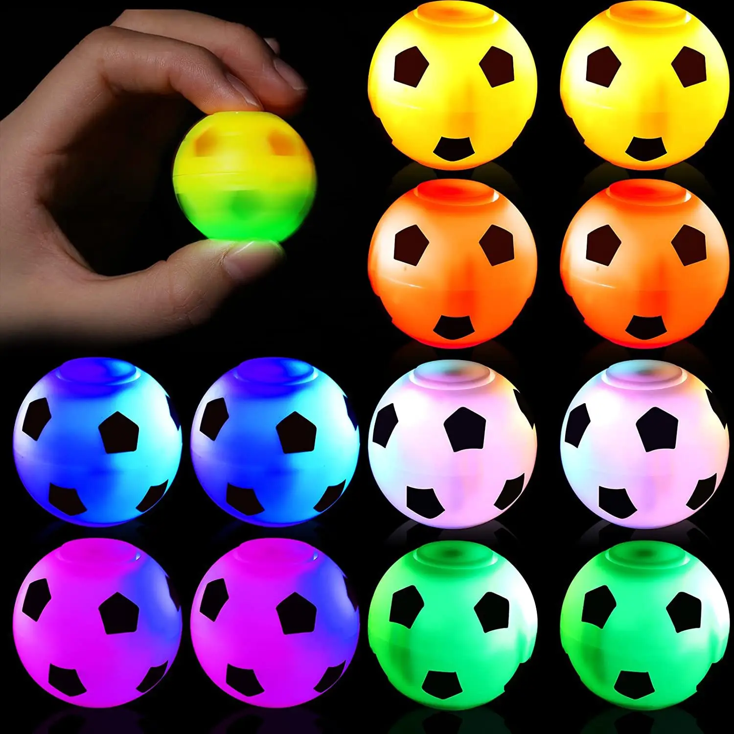 Cross border Hot Selling LED Light Luminous Small Football Fingertip Spinning Gyro Decompression Venting Finger Toy Wholesale