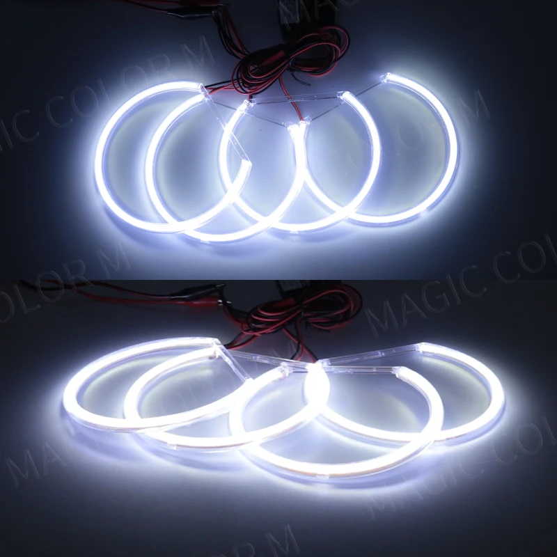 LED COB Angel Eyes Headlights Stripe Light White Halo Rings Projectors For BMW  E36  E38  E39  E46 131  Car Accessories