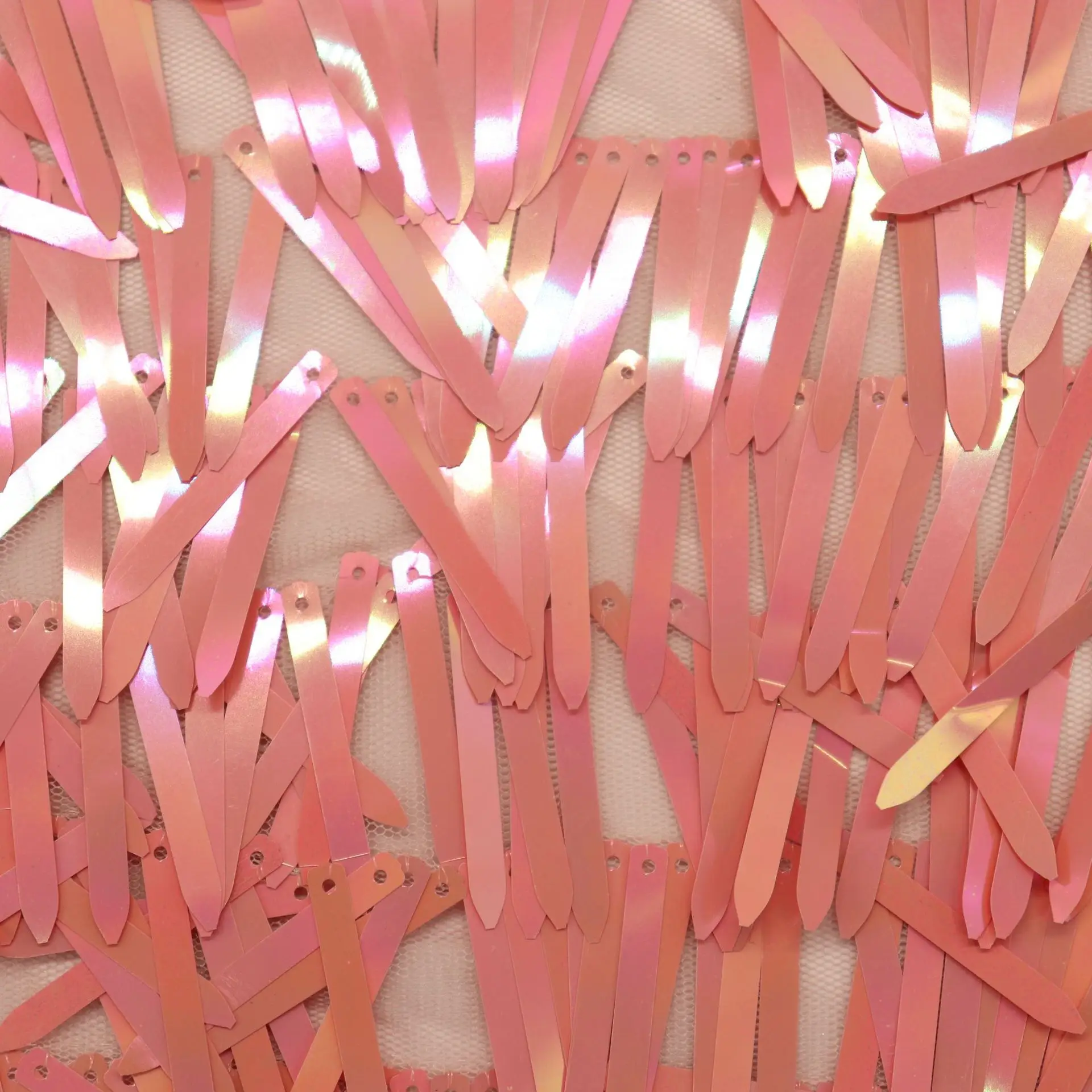 Custom African Stretch Elegant Sparkly Two Tone Polyester Flash 40mm Sword Champagne Sequin Embroidery Fabric For Women Dresses