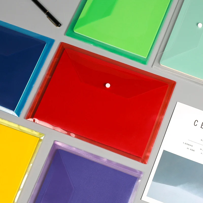 Customized Multi Colors PVC Document Stationery Report File Folder Transparent A4 Size Plastic Report Cover for Office
