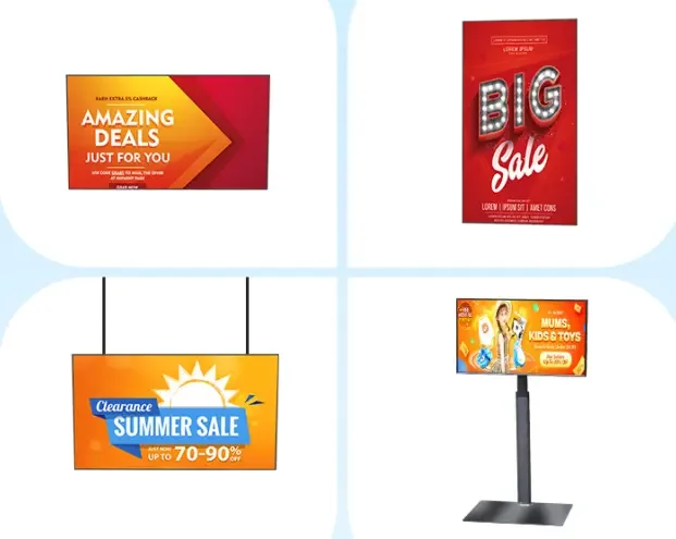 Wall Mounted 32 Inch 2K TV LCD Panel Coffee Shop Restaurant Advertising Display Outdoor High Brightness Android Digital Signage