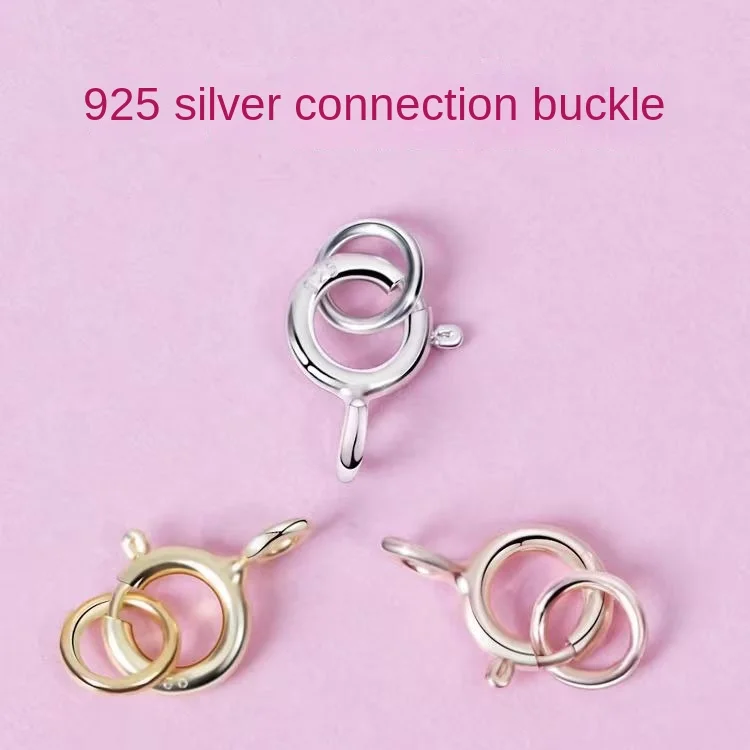 925 Sterling Silver DIY Accessories Necklace and Bracelet Spring Lobster Clasp-Plated Craft for Jewelry Making Packaged in Bag