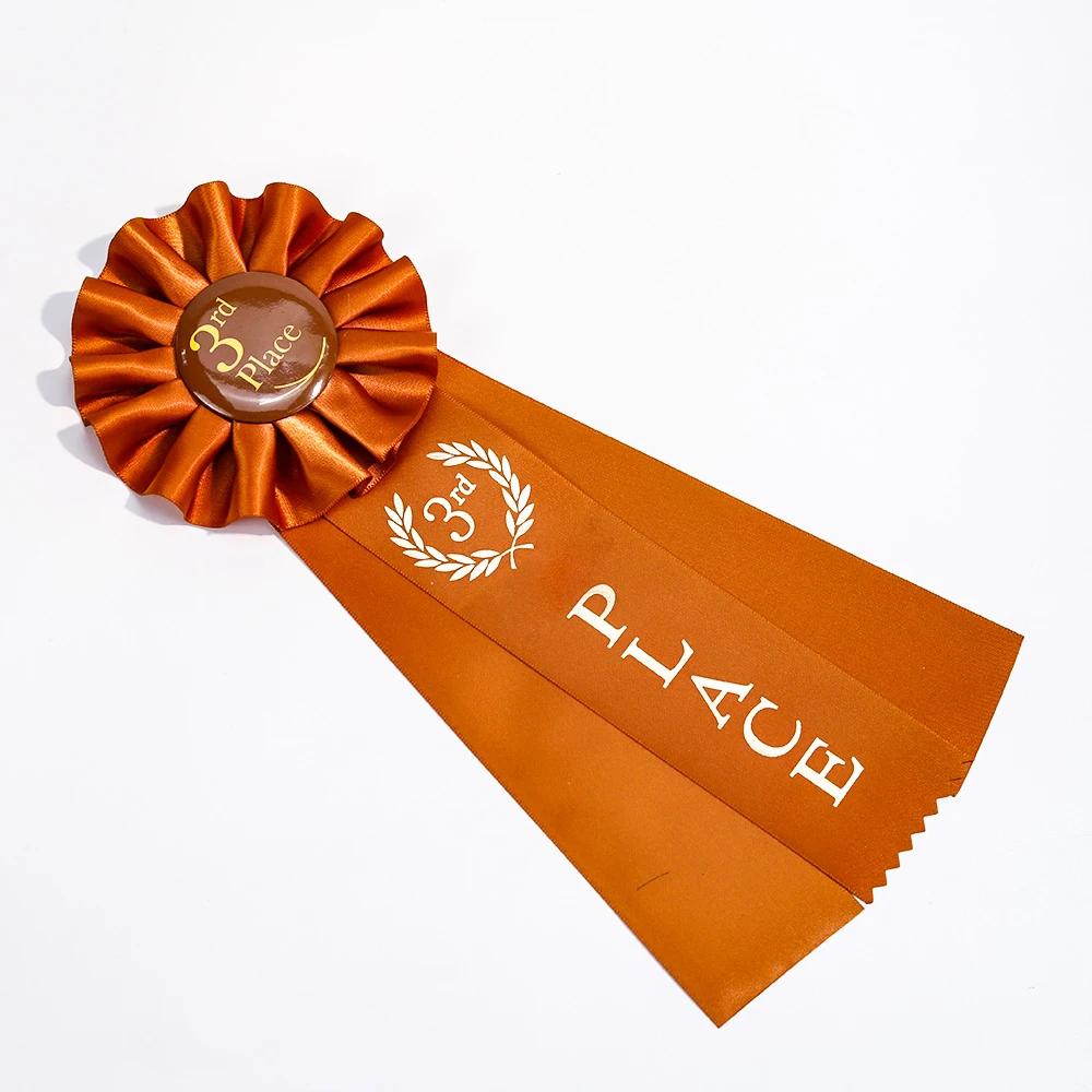 High quality make polyester mvp rosette award ribbon