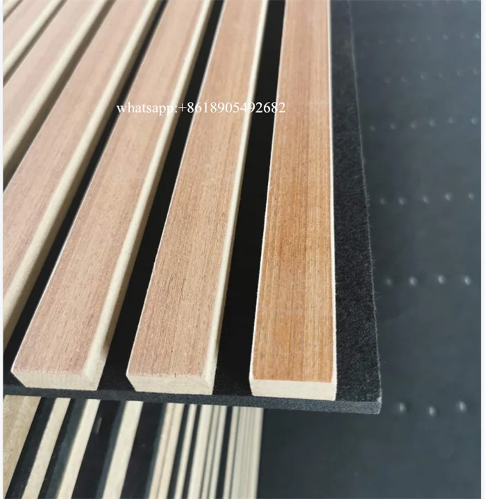 Mdf Slotted Acoustic Panel Soundproofing Panels Slat  Wood Akupanels PET Black Felt  Acoustical Panels