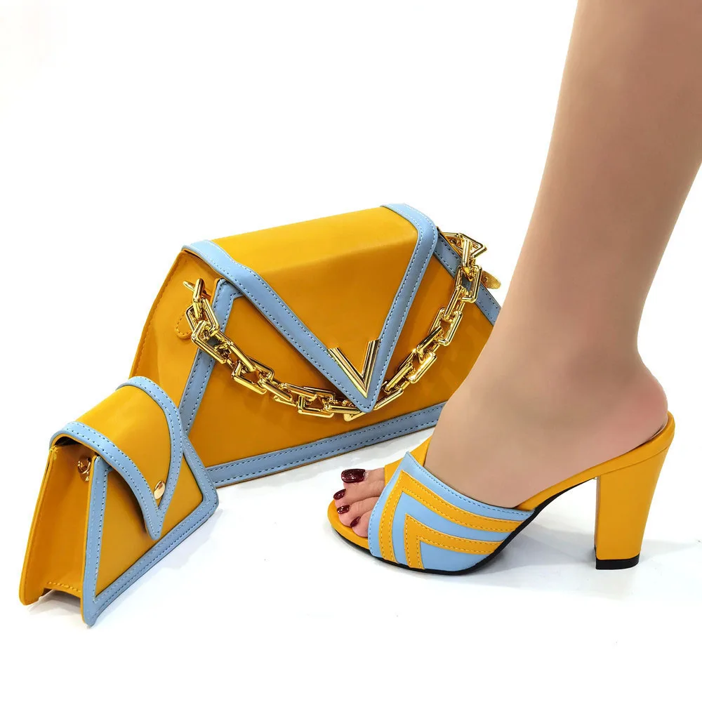 Sinya Wedding Design  Italian Shoes And Bag Set High Quality Nice Beautiful Shoes Matching Bag PU Material Shoes bag