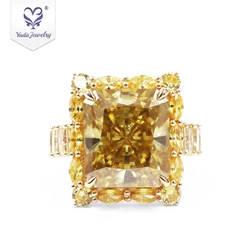 Yadis custom 14k 18K jewelry Yellow Gold Radiant Emerald Cut Yellow Moissanite Diamond Rings