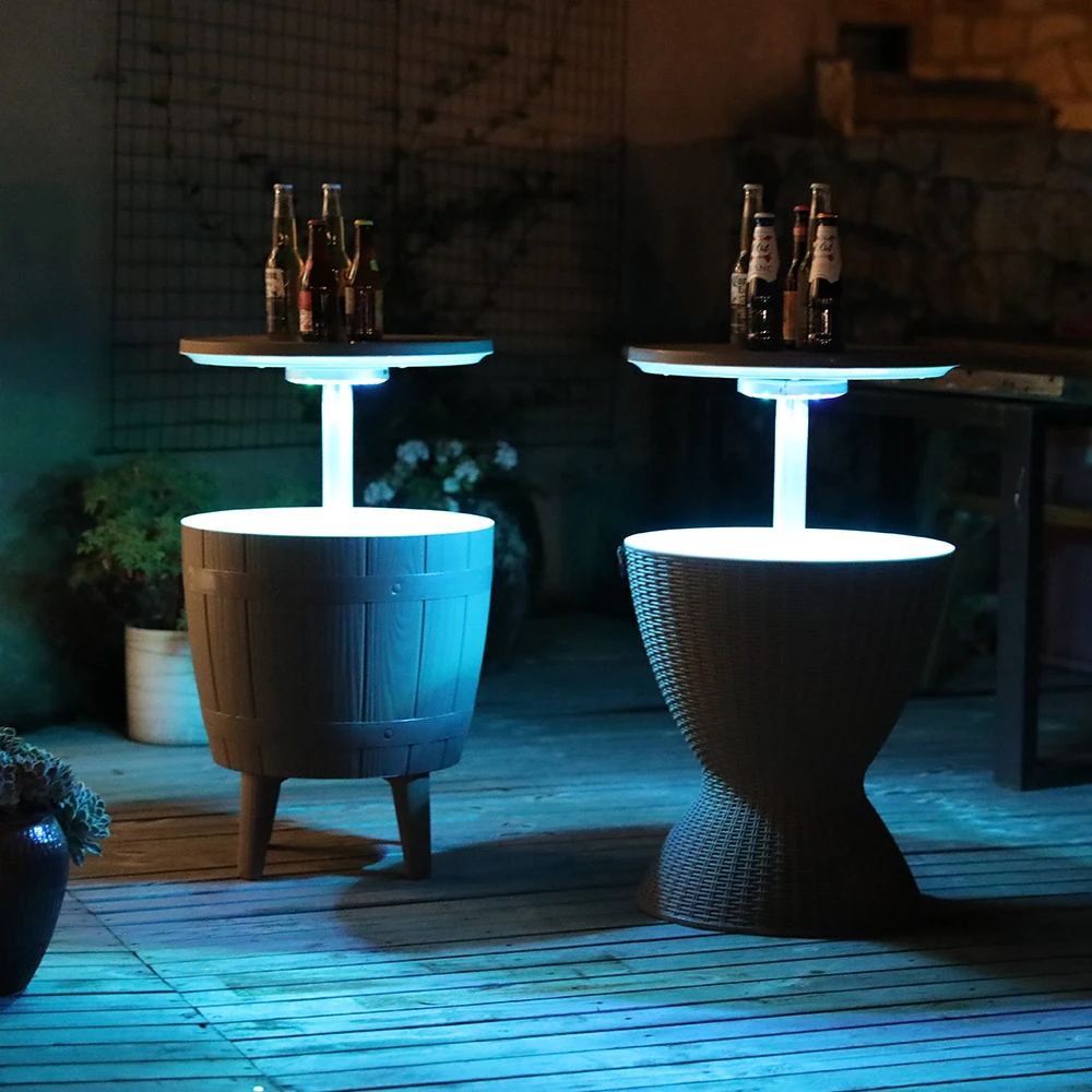 37L/9.8Gal outdoor weatherproof ice cooler bucket table for party