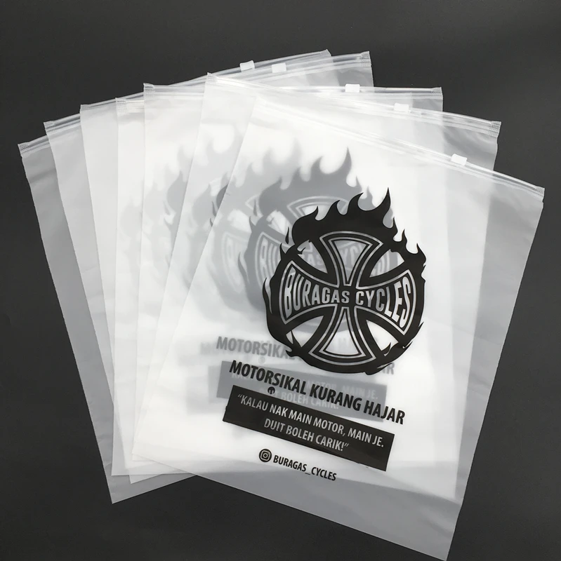 PVC Frosted Ziplock Bag Clothing Packaging Bag with Logo