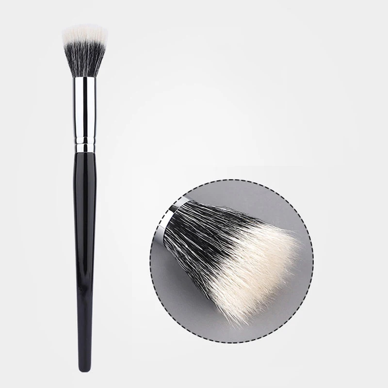 Face vegan wooden handle synthetic hair private label stippling