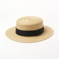 Luxury Tropic Dress Raffia Straw Braid Boater Hat