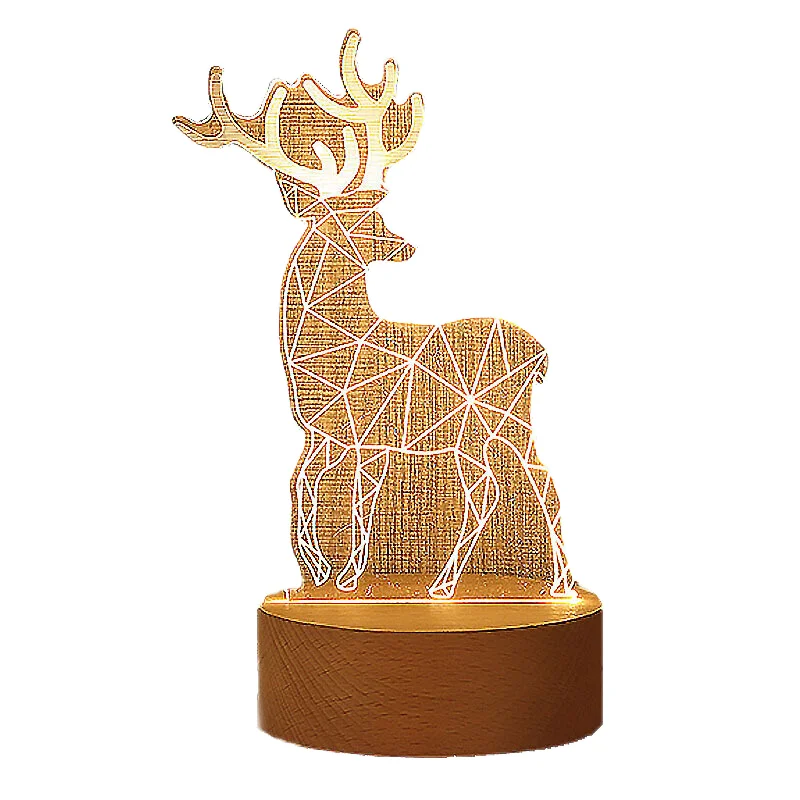 DIY Custom Photo Creative 3D Illusion  Lamparas Children Room Acrylic Table Desk Base USB LED Christmas Lamp Night Light