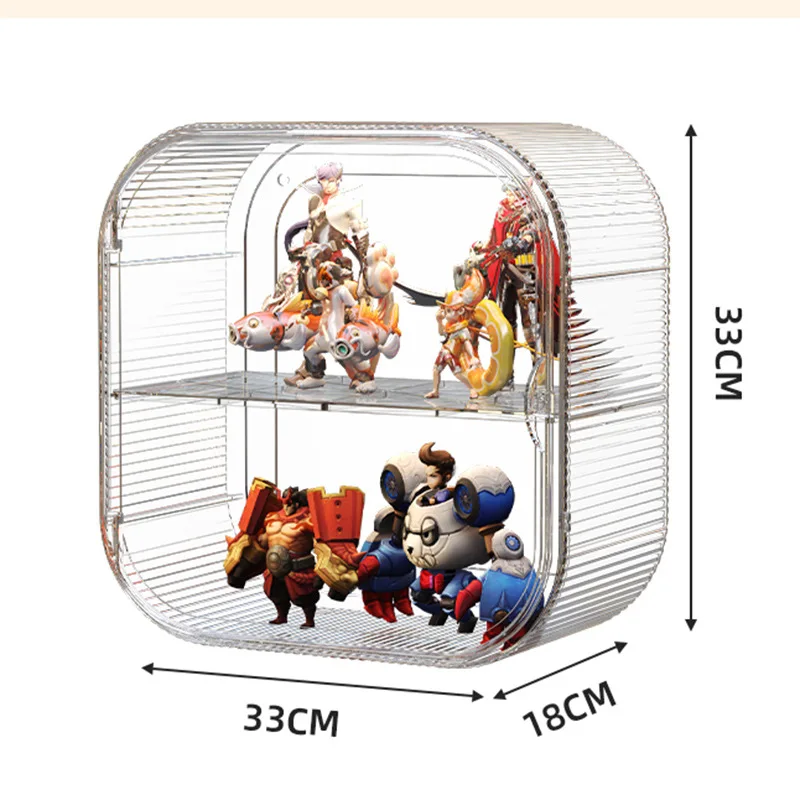 New Arrival Clear Home Bin Plastic PET ABS Toy Doll Anime Figure Display Storage Container Shelve Box