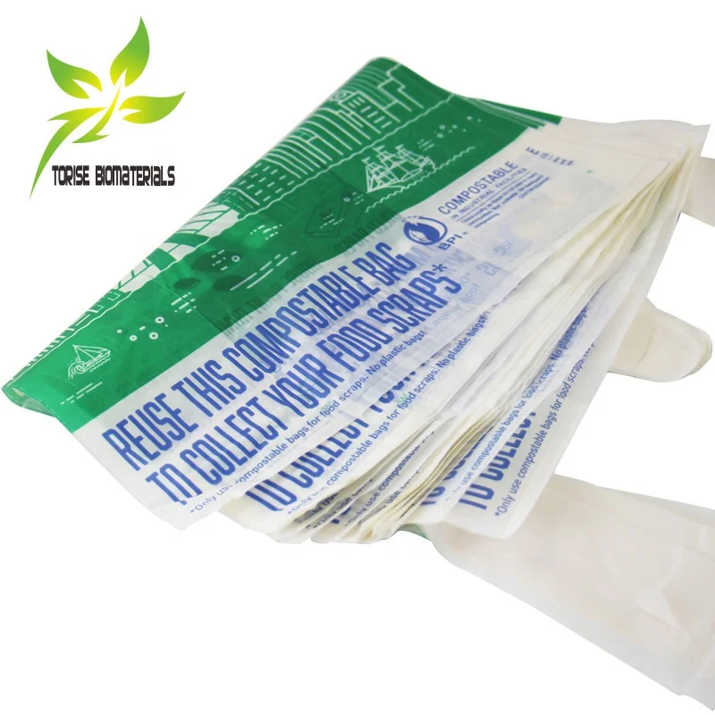 ASTM D 6400 compostable plastic bag carry shopping bag biodegradable corn starch checkout bag