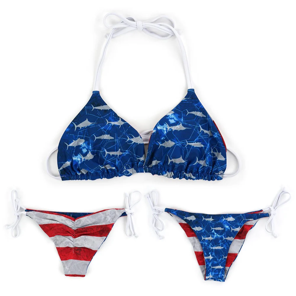 2021 Summer Ladies 2-Piece Bikini Quick-drying Sublimation Suit Printed Couple Swimwear Customized Parent-child Swimwear