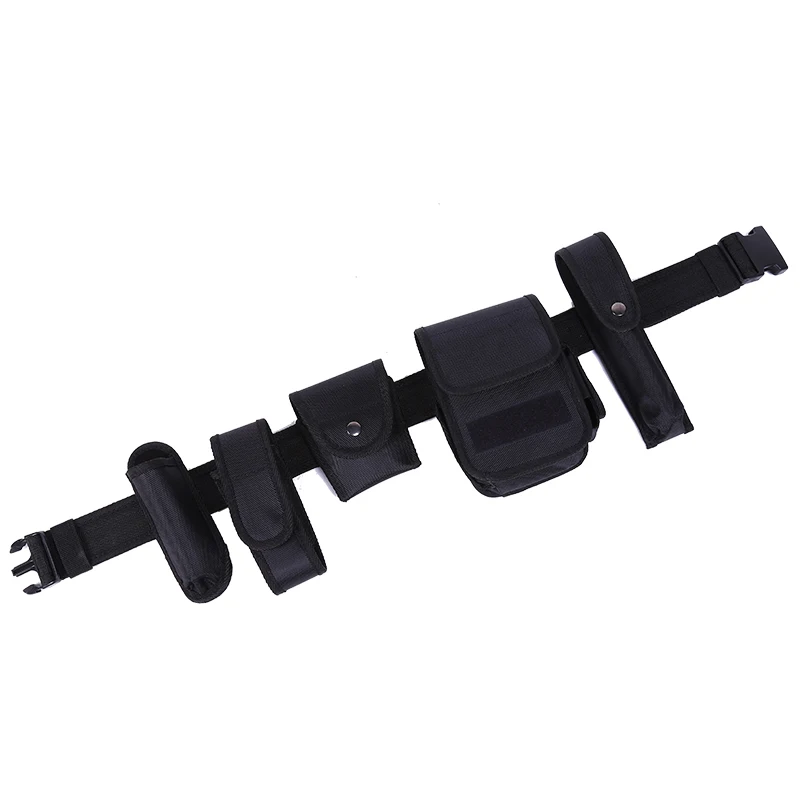 6 in 1 Tactical Utility Belt Tactic Law Enforcement Duty Belts with Accessories Flashlight Baton Pouches