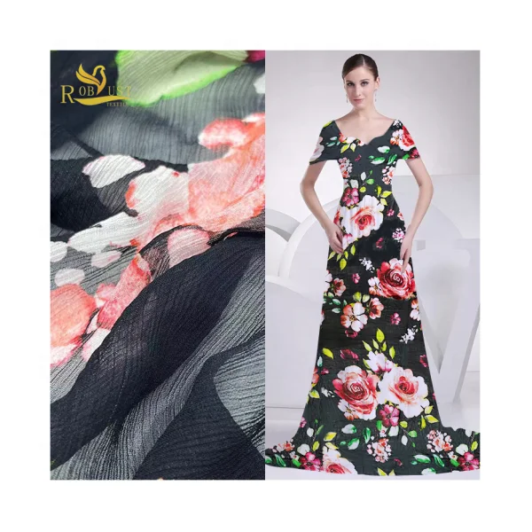 Customized pattern Soft smooth 50gsm Direct Injection Digital Printing 100% Viscose Fabric for Dresses