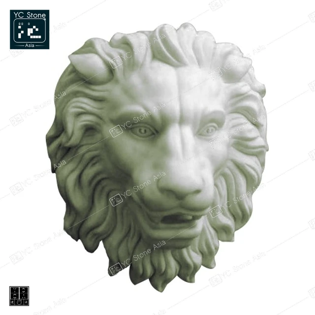 Lion Head Outdoor Water Wall Fountains for Home Decoration Lion Head Wall Fountain  Lions Head Hanging Stone Wall Fountain