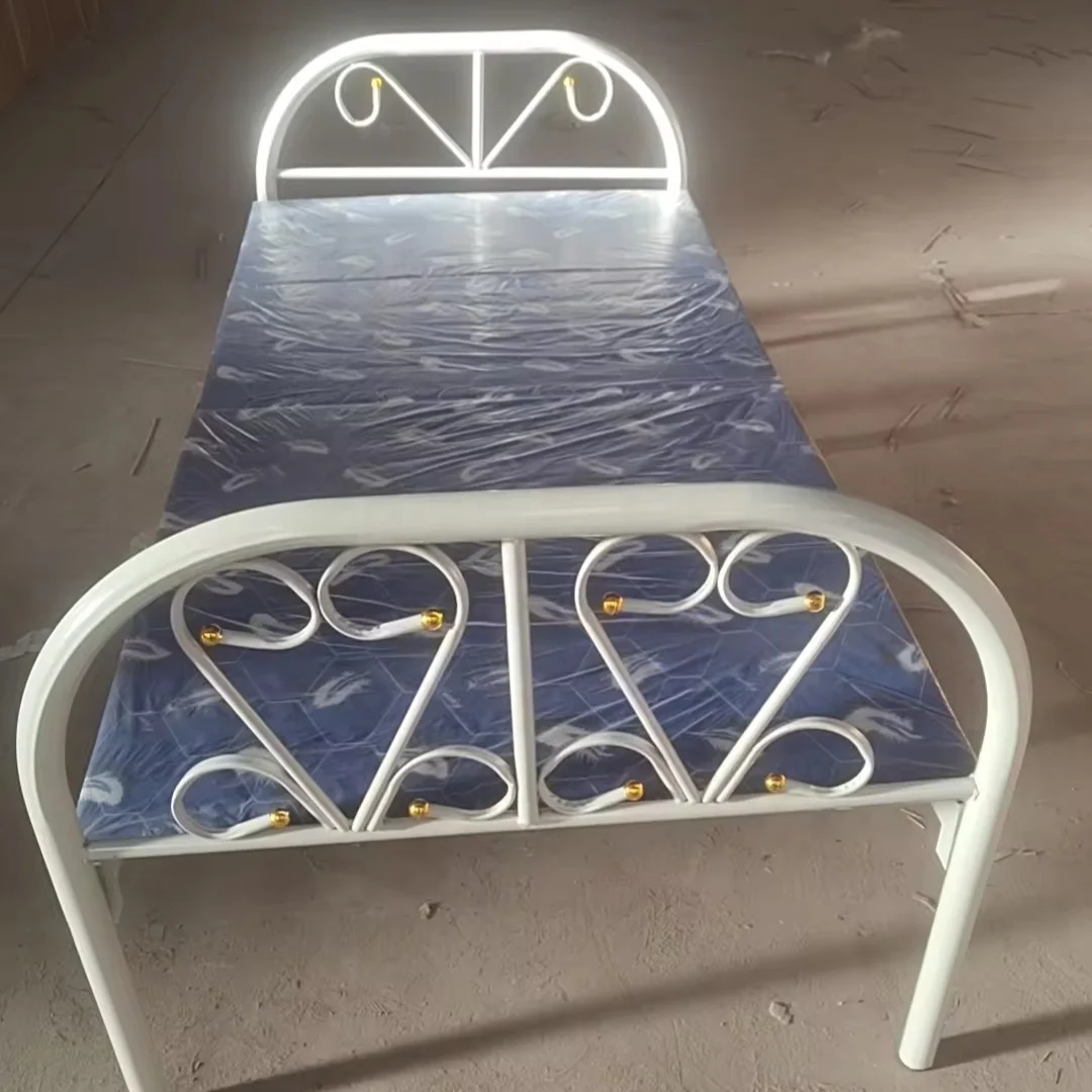 cheap fold bed white folding bed iron bed