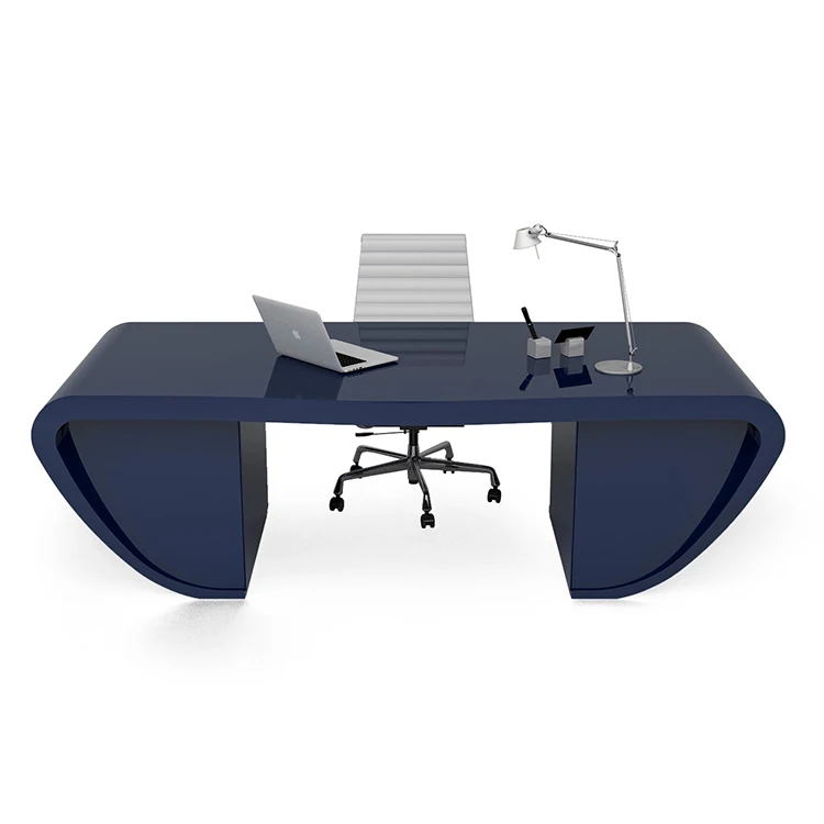 Modern marble White Curved office desk furniture Home Computer Table and Chair office executive desk