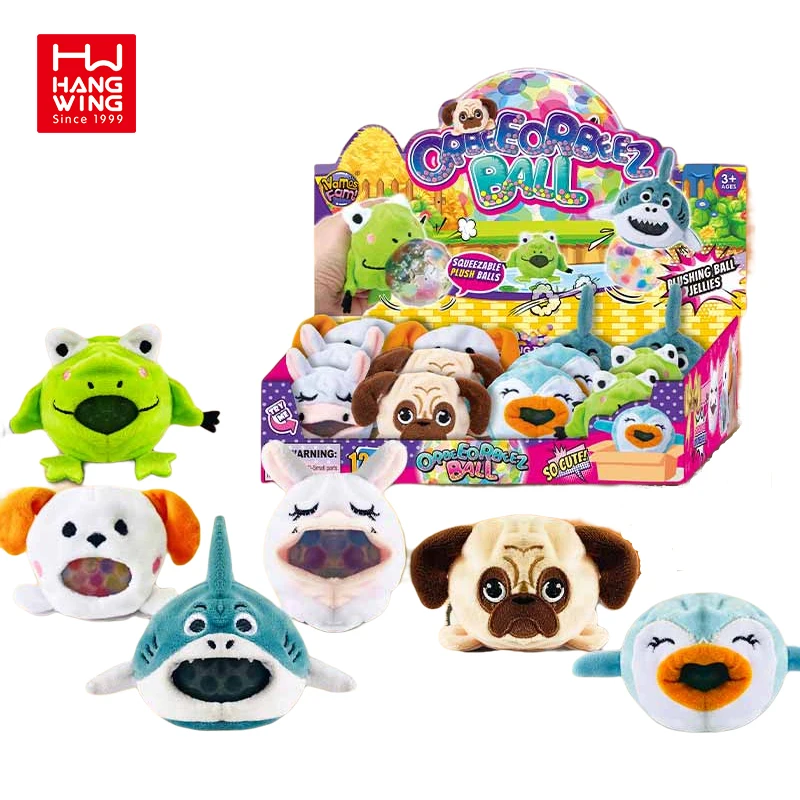 New Sell 12PCS/BOX Cute Animal Obi Obitz Plush Balls Decompression Doll Shark Penguin Pug Fidget Toys for Kids Adults Dog Unisex