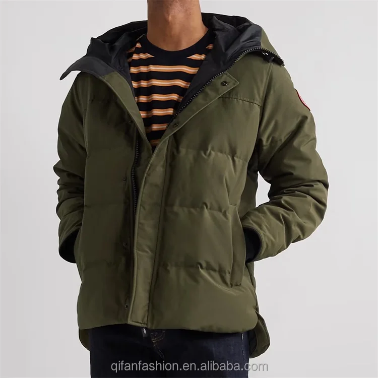 Custom plain white windbreaker padded bubble puffer down jacket for men