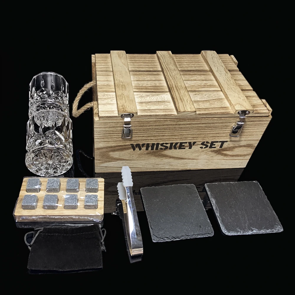 New Hot Release Novelty Gifts & Crafts Box 300Ml Whisky Glass With Whiskey Stone For Wedding Gifts