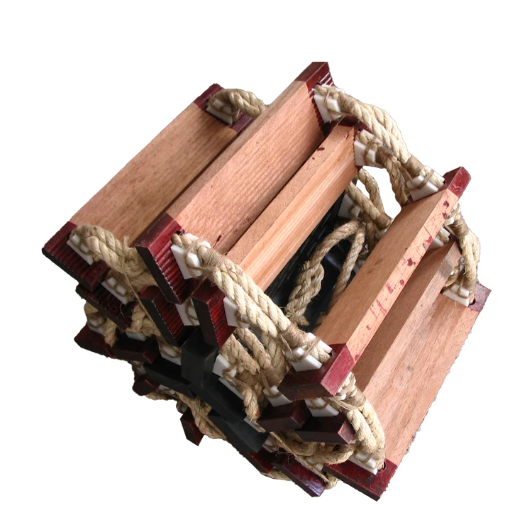 Solas approved 6m marine rope pilot ladder with wooden steps