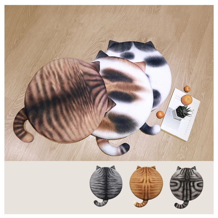 Cat Shape Cute Cartoon Memory Foam Car Cushion Round Car Seat Cushion Car Warm Seat Cushion