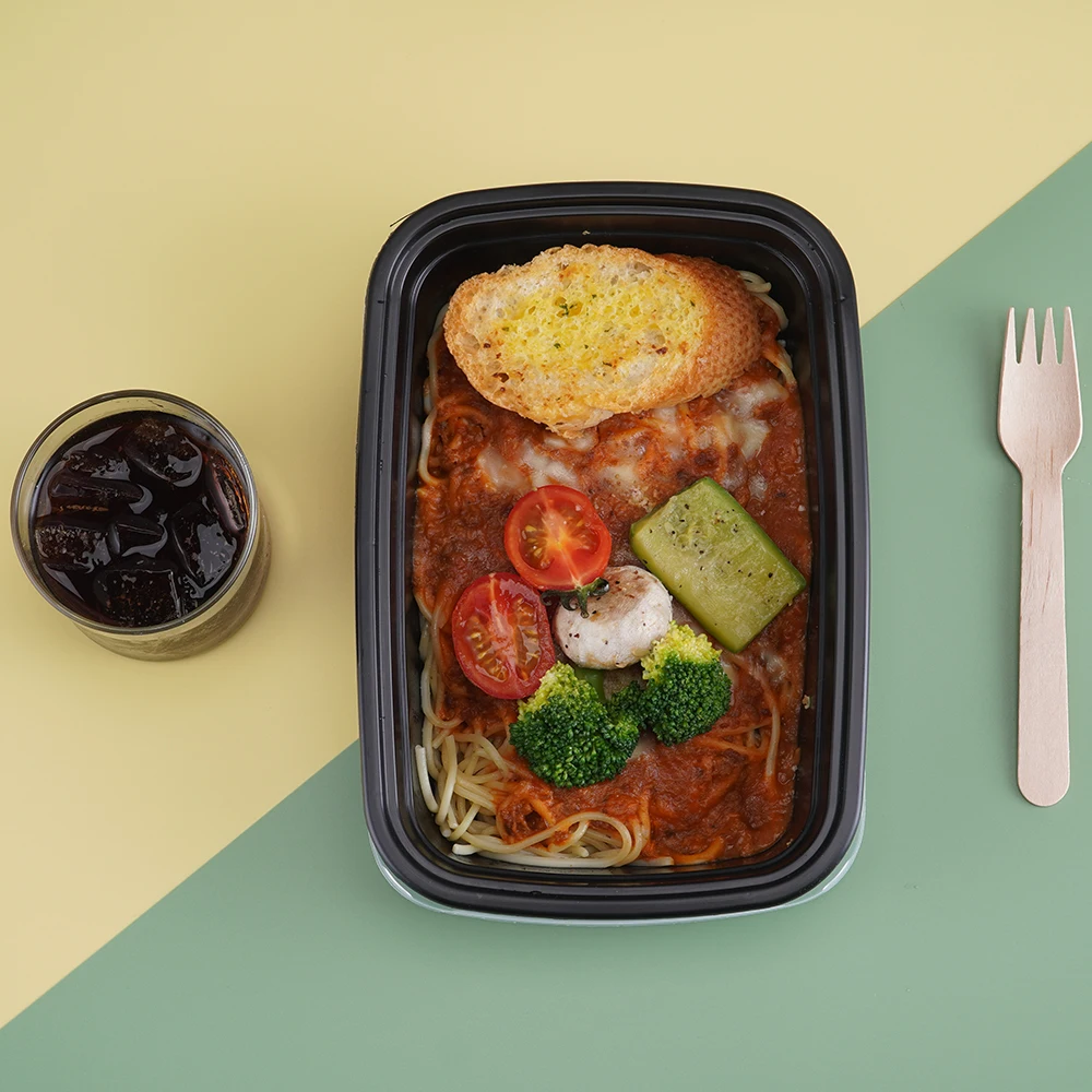 Manufactory Leak-proof Stackable Disposable Microwavable Food Box Plastic Container 32OZ Plastic Box Food With Clear Lid