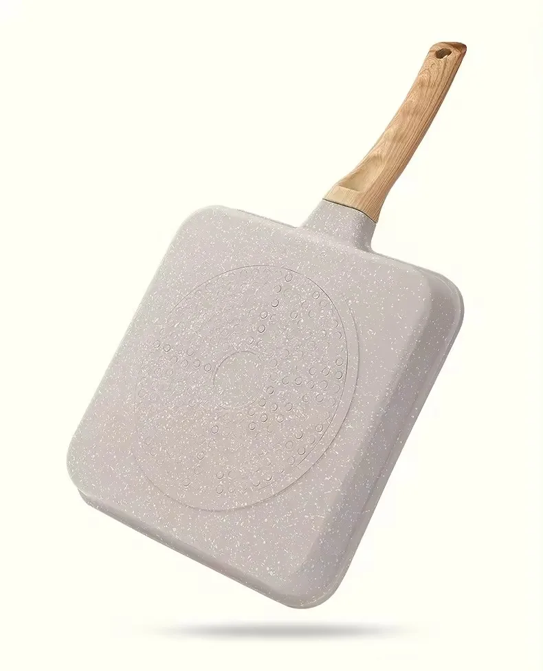 MYH 3 in 1 Die Casting Non stick Enamel Aluminum Cookware Fry Pan Bakelite Handle For Breakfast Easy to Clean