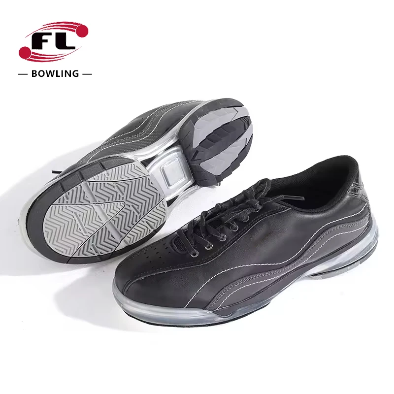 High quality sole bowling shoes Customizable logo Black bowling shoes